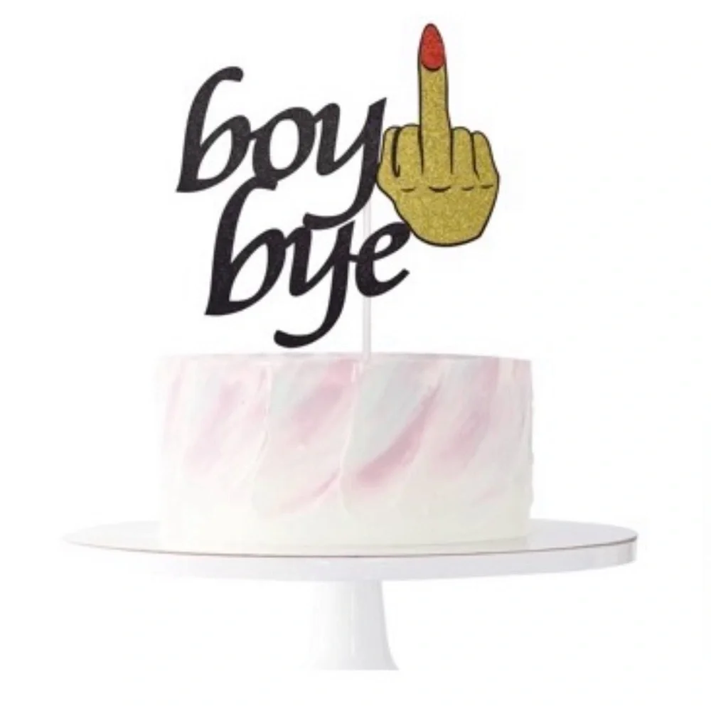 Boy Bye Cake Topper for Divorce, Break-up, Single Freedom Party Decorations